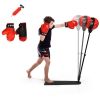 Kids Punching Bag with Adjustable Stand and Boxing Gloves