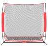 Portable Baseball Net Black and Red 84.6"x42.1"x85" Polyester
